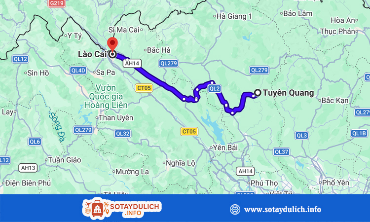 Tuyên Quang cách Lào Cai bao nhiêu km
